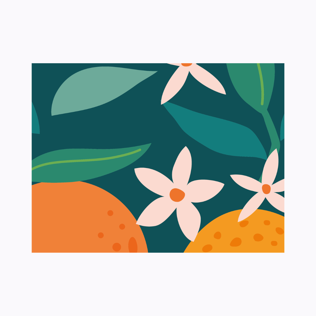 רביעיית פלייסמט ויניל - דגם פריחת התפוז