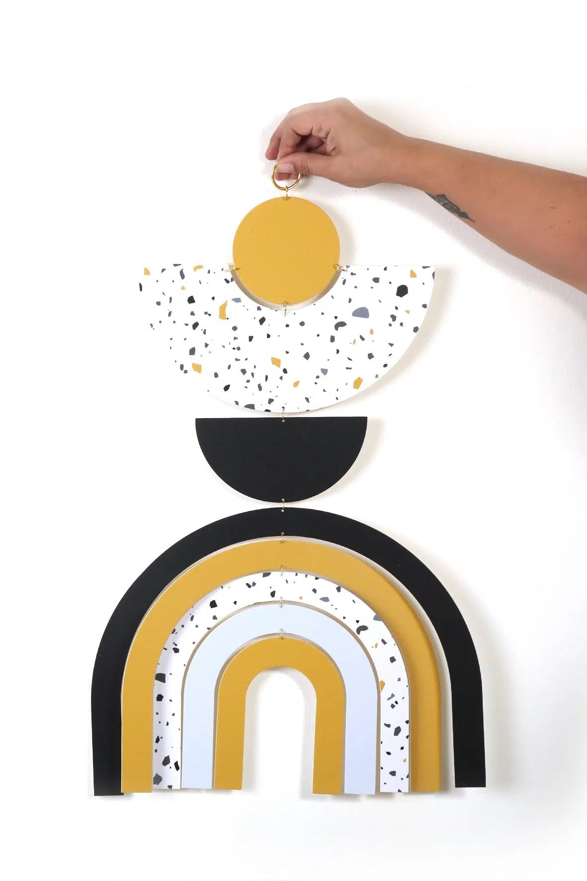עודפים - תכשיט קיר - No.7 Yellow Terrazzo Rainbow