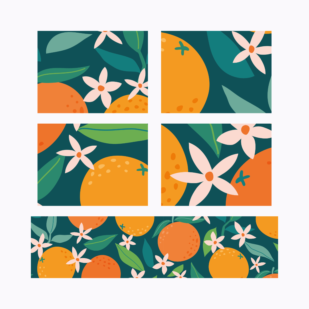 סט ראנר ופלייסמטים ויניל - דגם פריחת התפוז