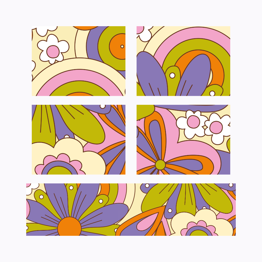 סט ראנר ופלייסמטים ויניל רטרו - דגם פריחת הפיקה