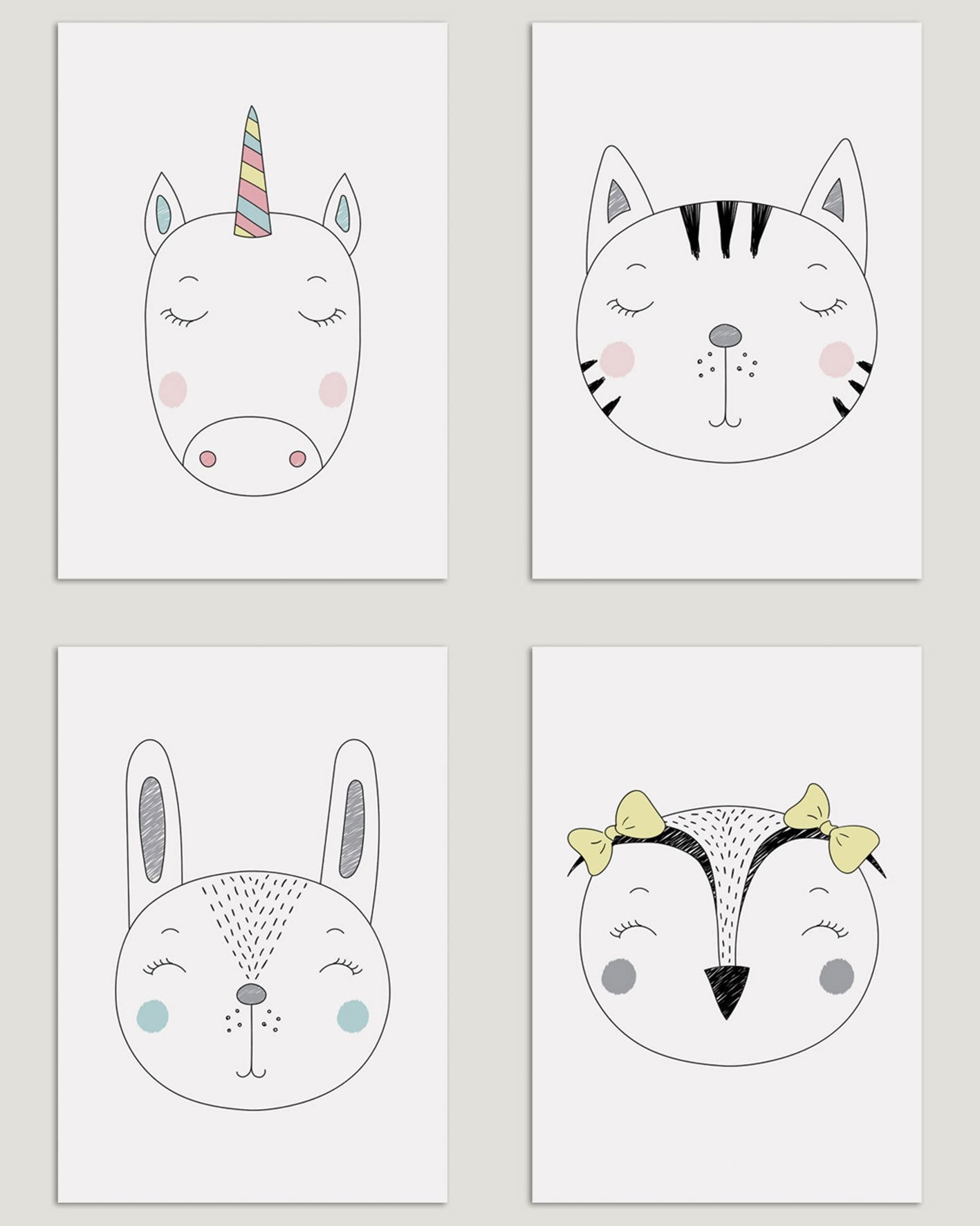 רביעיית פוסטרים חיות נורדיות