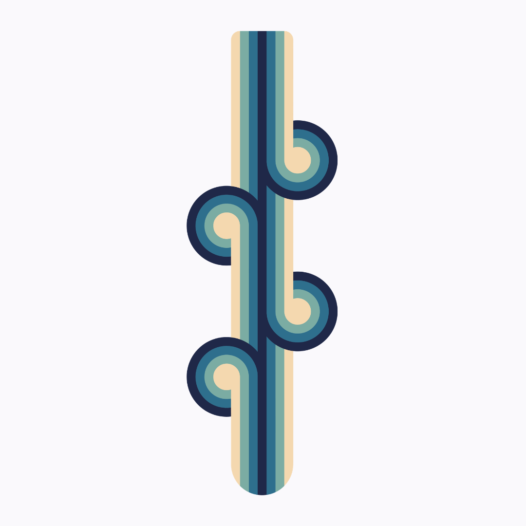 תכשיט קיר פרספקס - רטרו גרוב בכחול