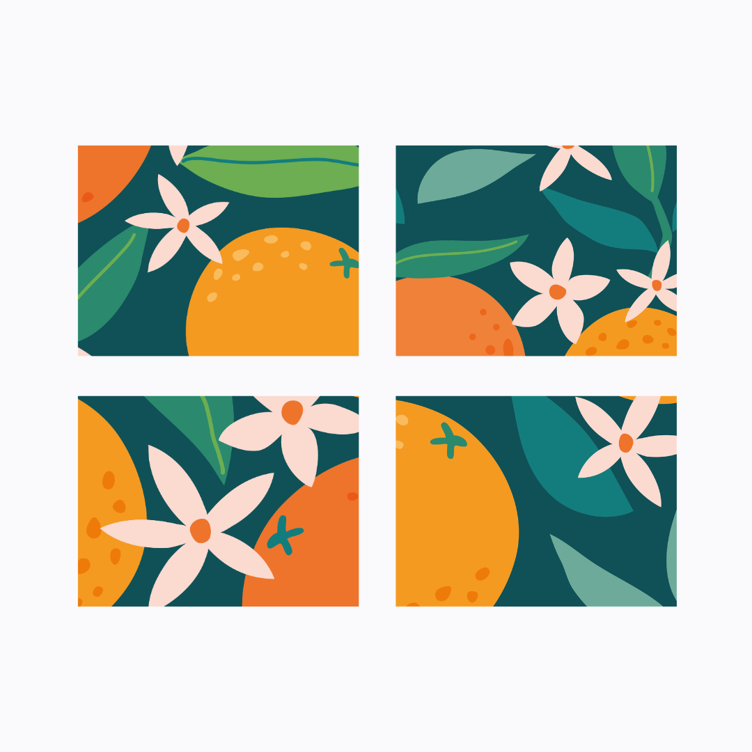 רביעיית פלייסמט ויניל - דגם פריחת התפוז