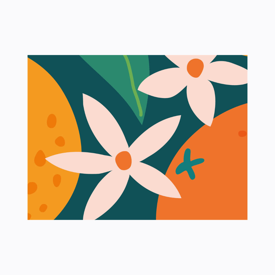 רביעיית פלייסמט ויניל - דגם פריחת התפוז