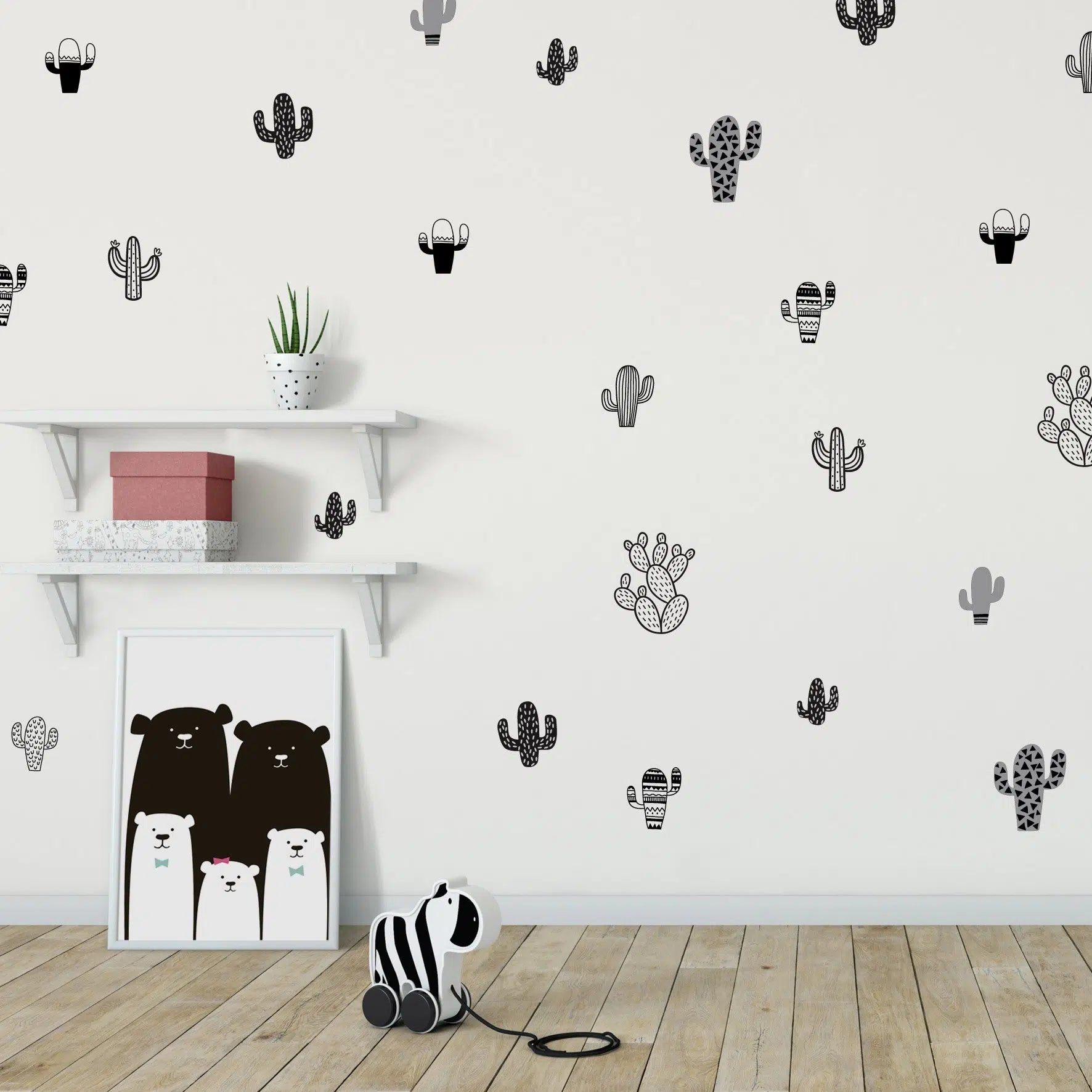 עודפים - מדבקות קיר - דגם קקטוסים