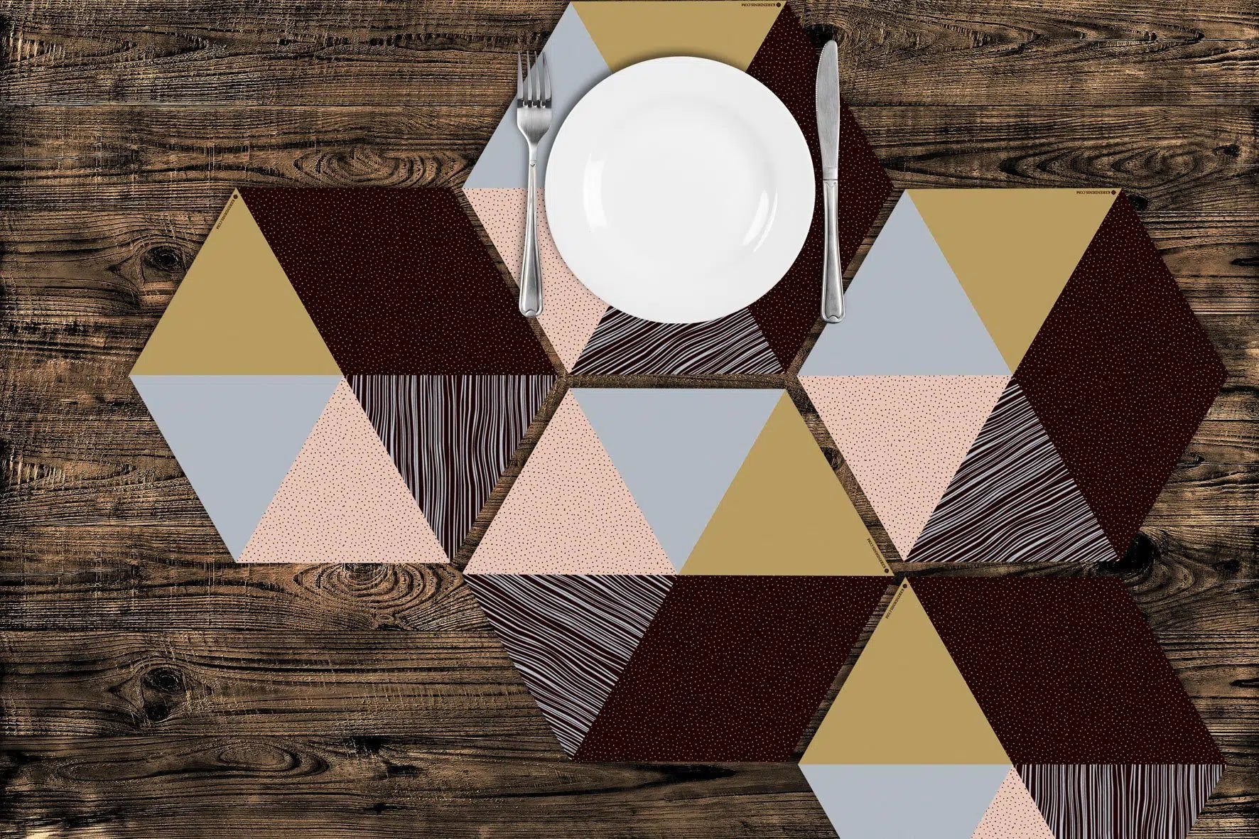 פלייסמט ויניל - משושה זהב