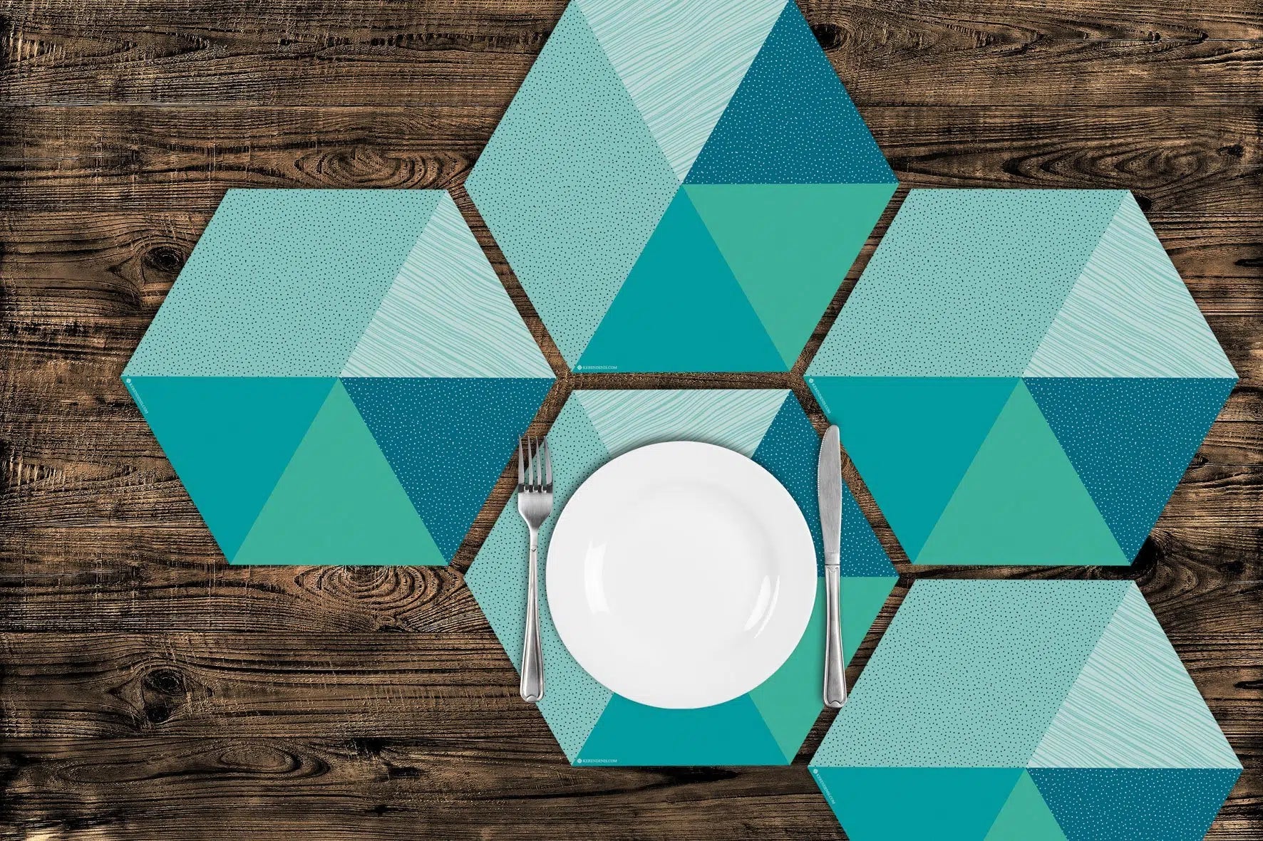 פלייסמט ויניל - משושה טורקיז