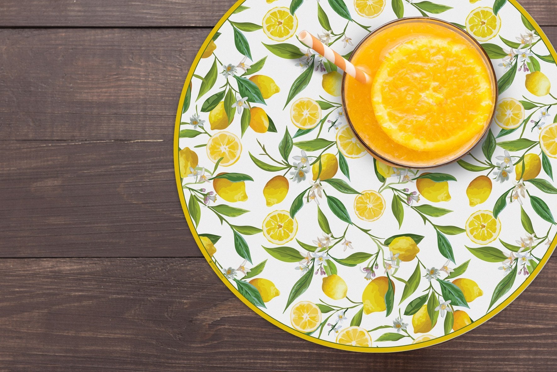 פלייסמט ויניל - עגול לימונים