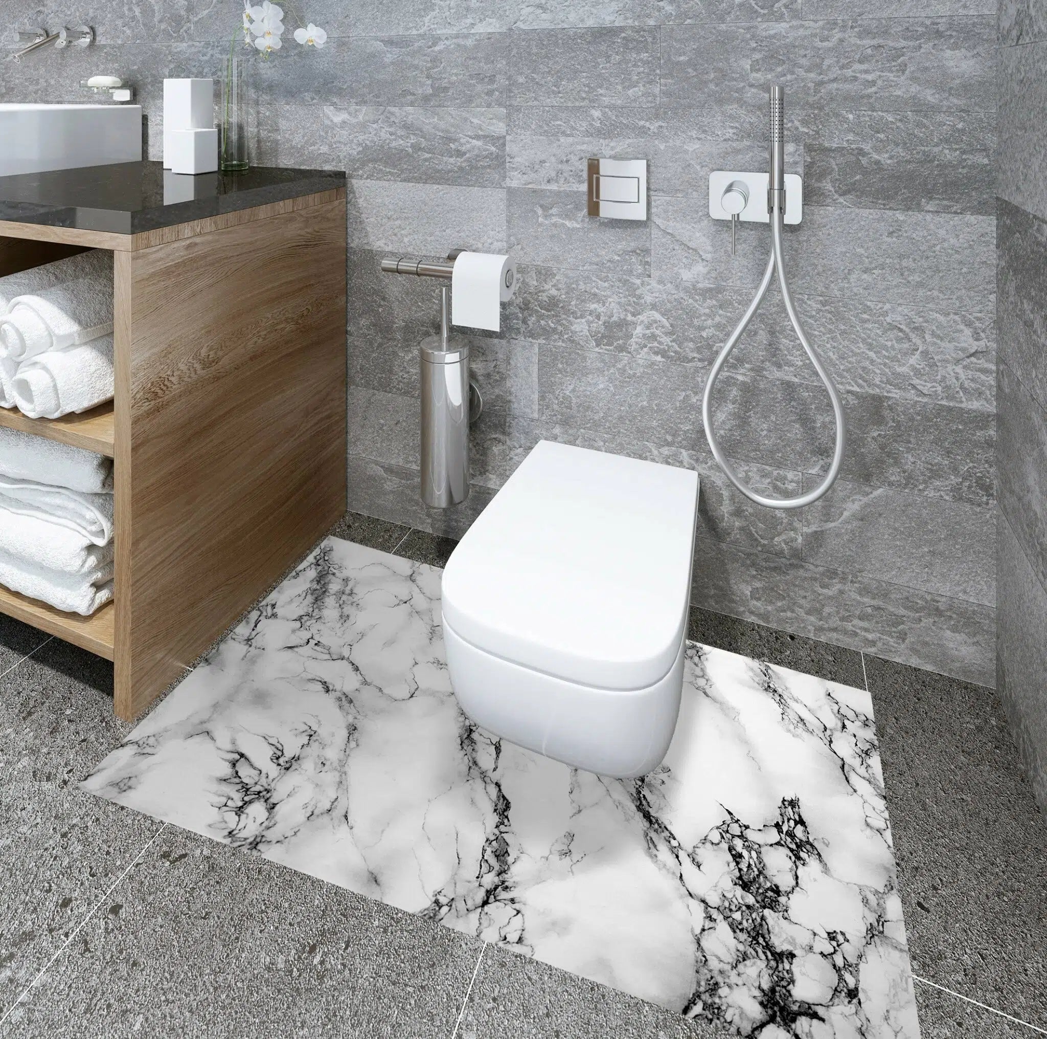 עודפים - White Marble - שטיח ויניל מעוצב 60/100