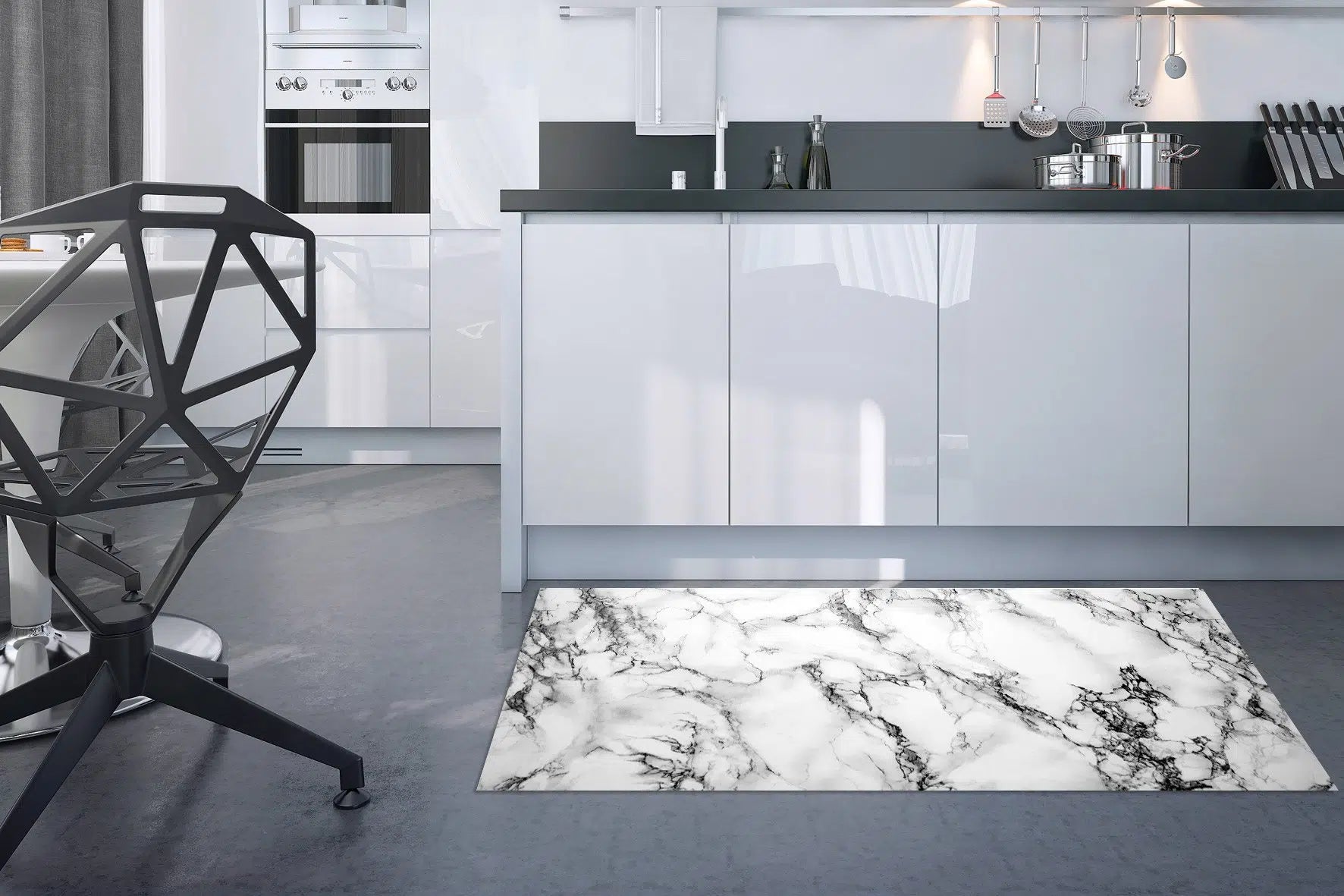 עודפים - White Marble - שטיח ויניל מעוצב 60/100