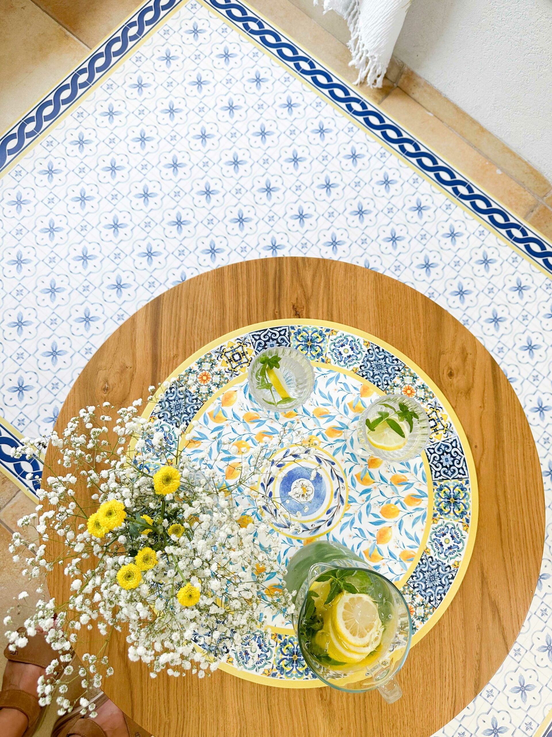 פלייסמט ויניל עגול - דגם Sicily