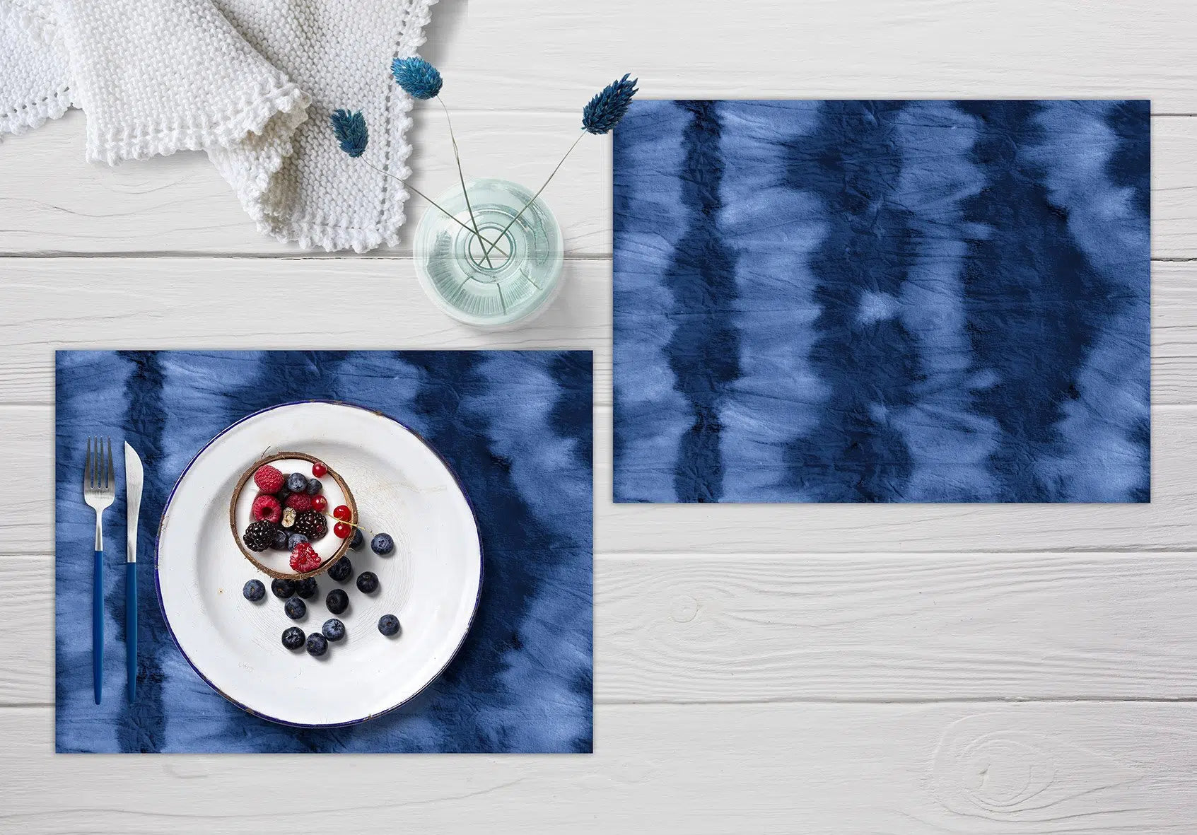 פלייסמט ויניל - דגם Indigo Tie Dye