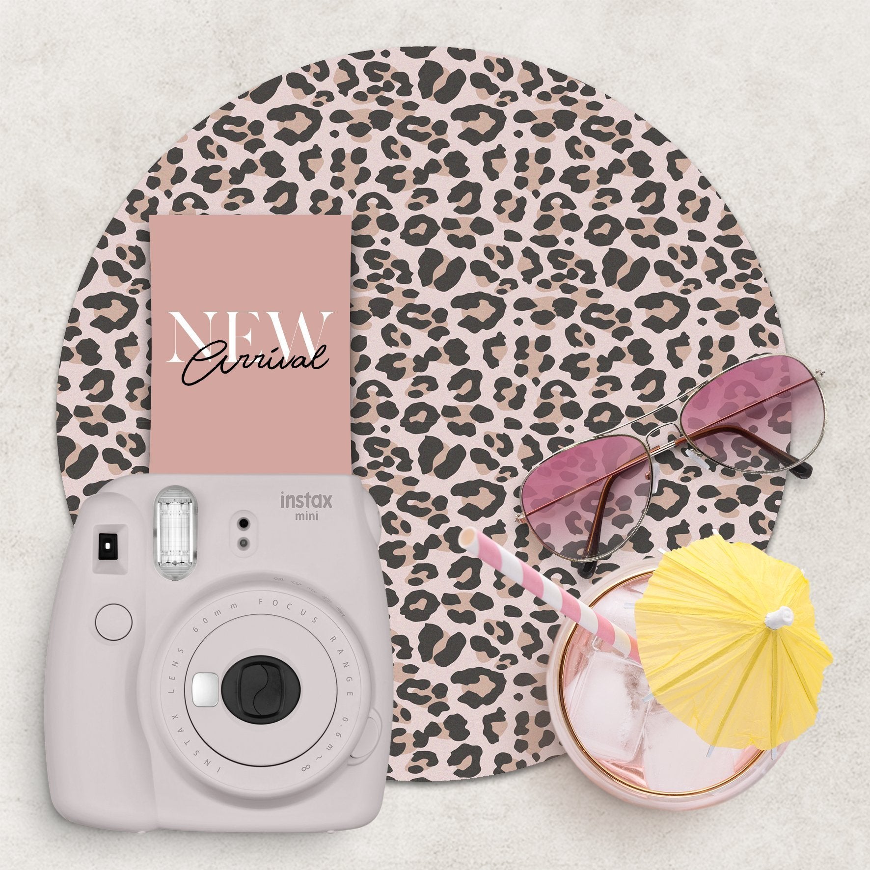 פלייסמט ויניל עגול - דגם מנומר