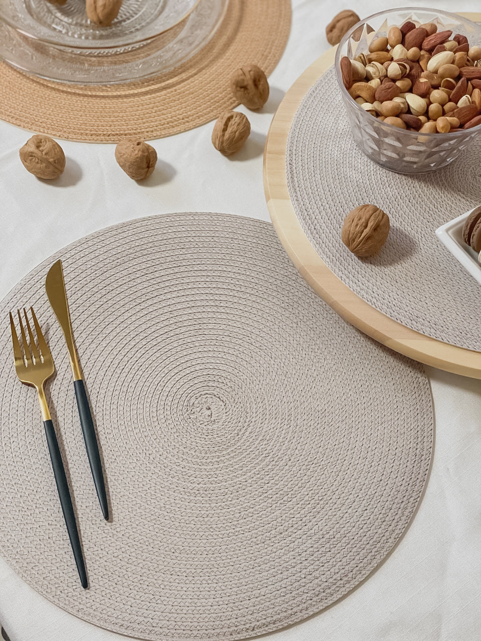 פלייסמט ויניל - עגול Zen Gray