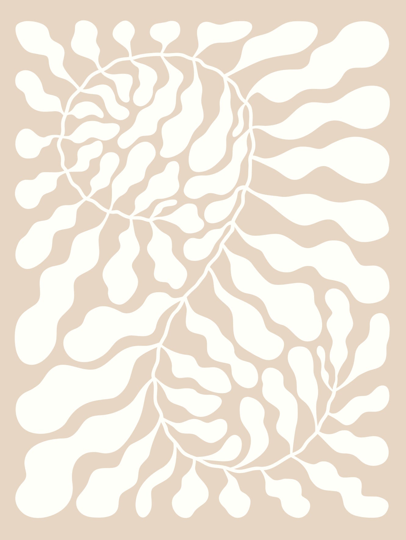 הדפס - Organic beige leaf