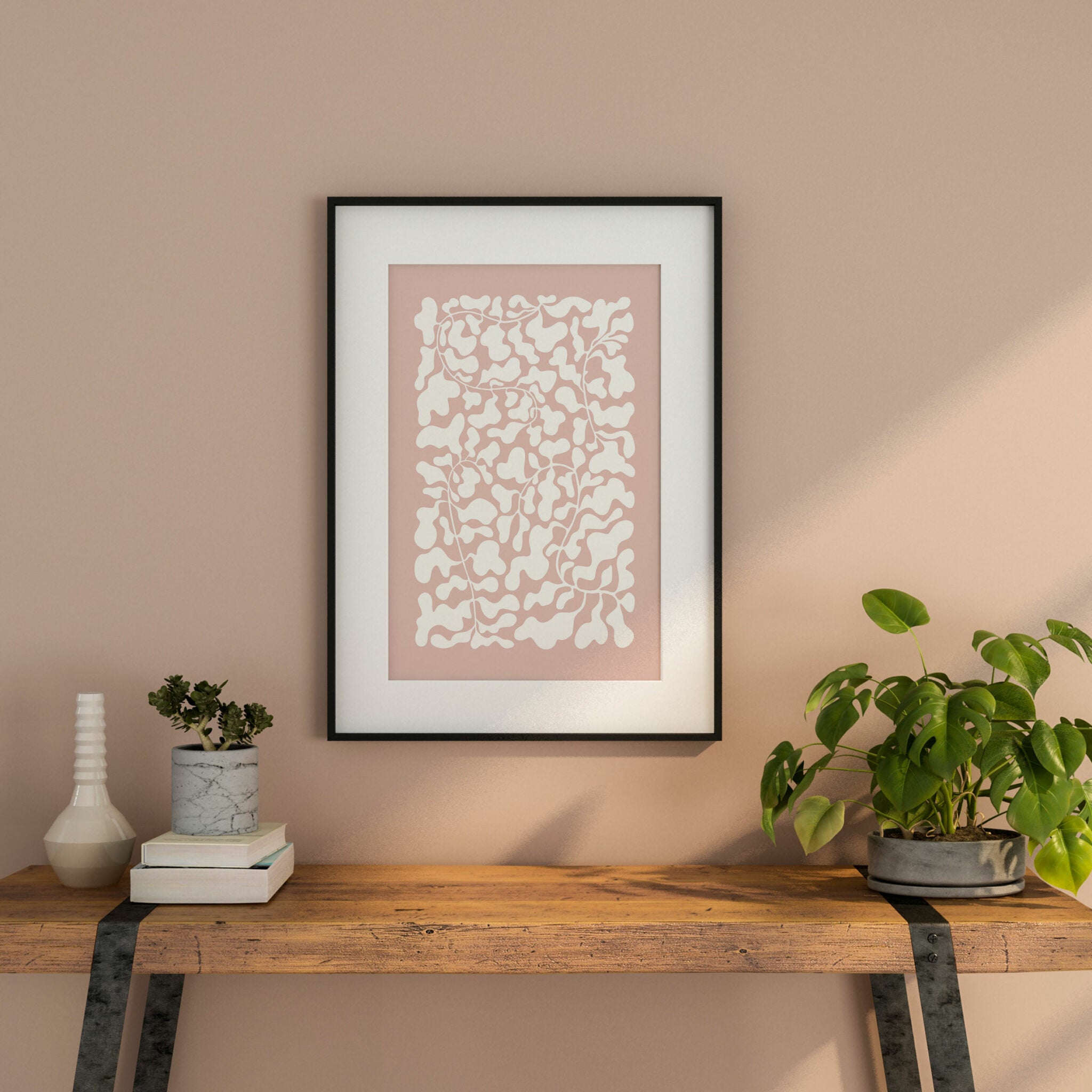 הדפס - Organic blush leaf