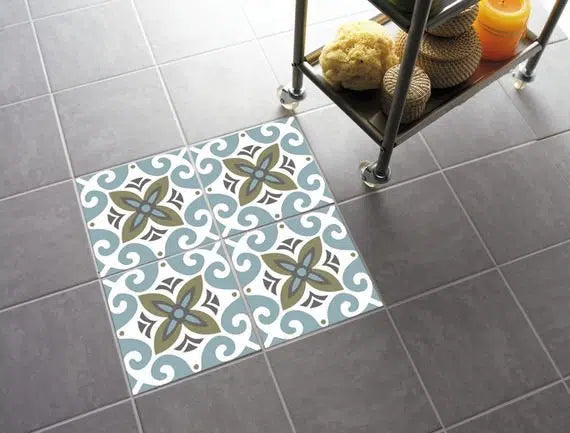 מדבקות אריחי רצפה דגם - ערבסק