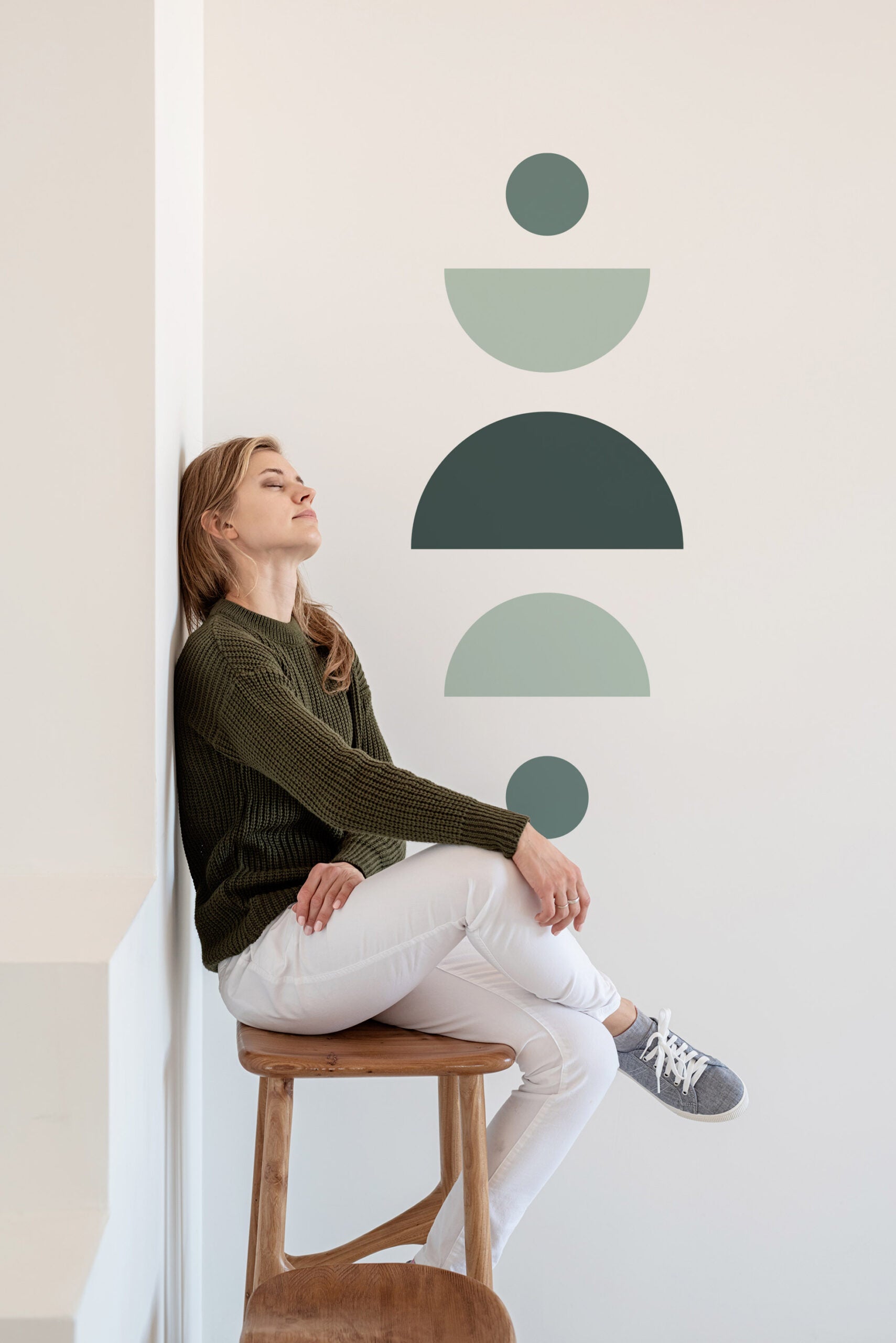 סט 5 מדבקות טפט צורני - מגוון צבעים - דגם בלאנס