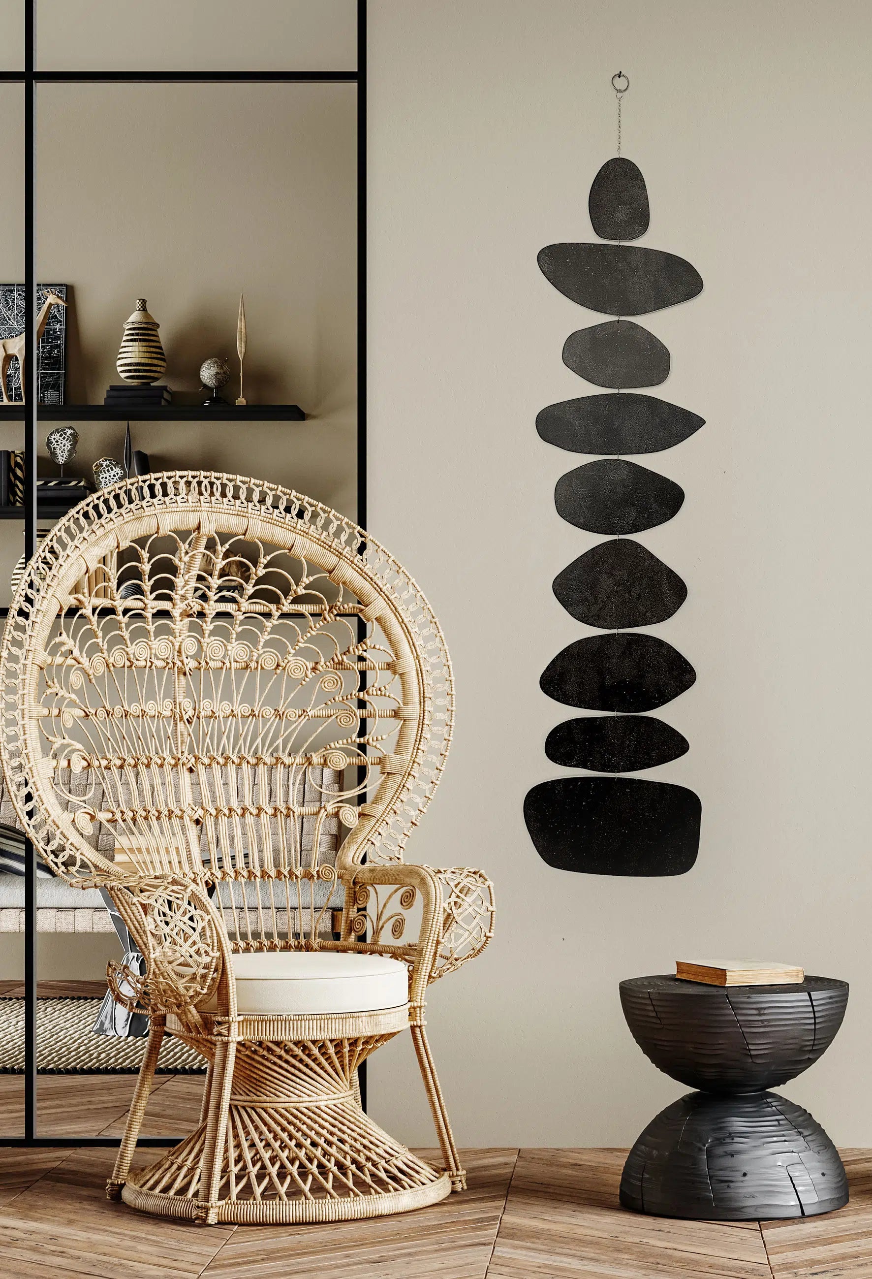 תכשיט קיר בלאנס - אבן שחור