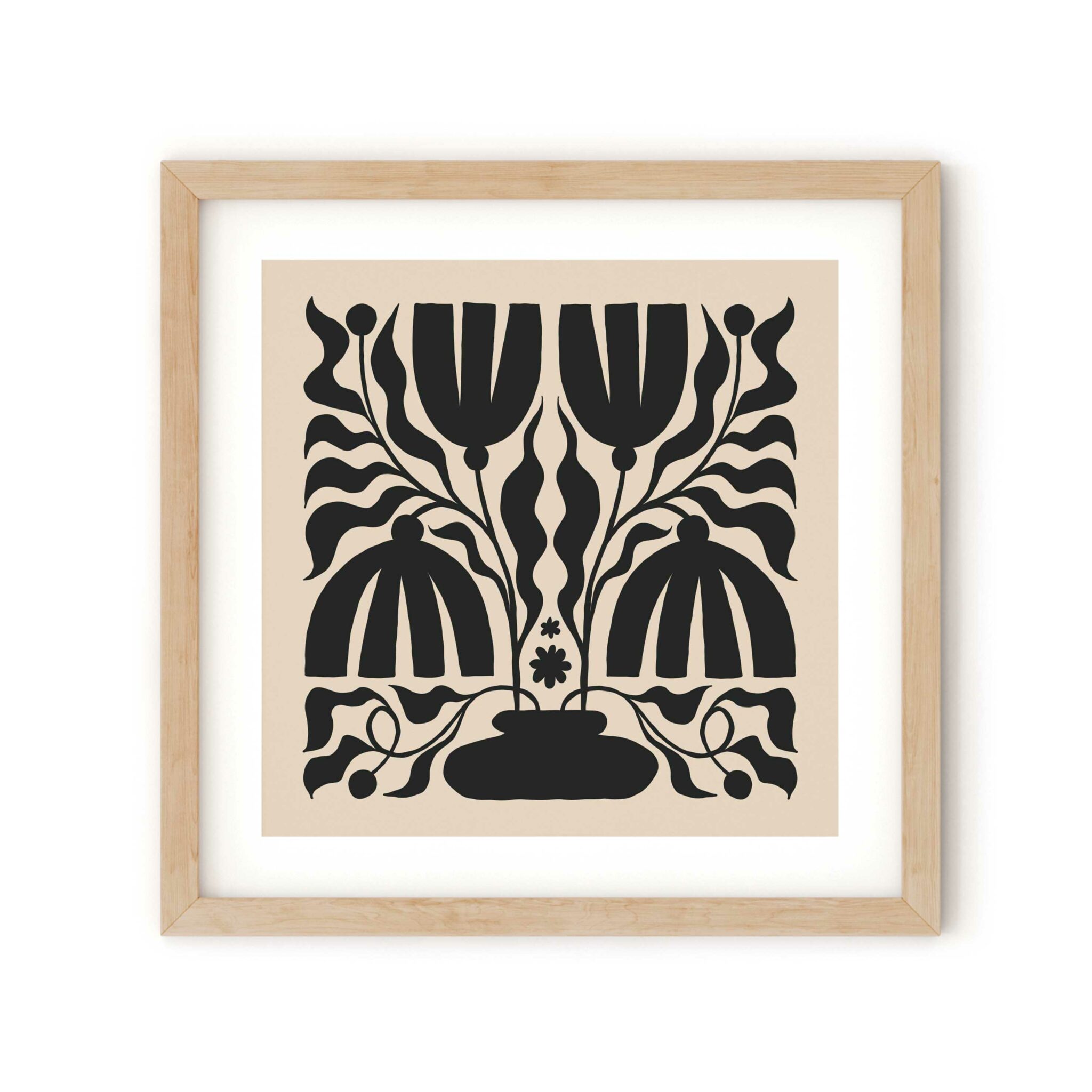 פוסטר - Black floral vase