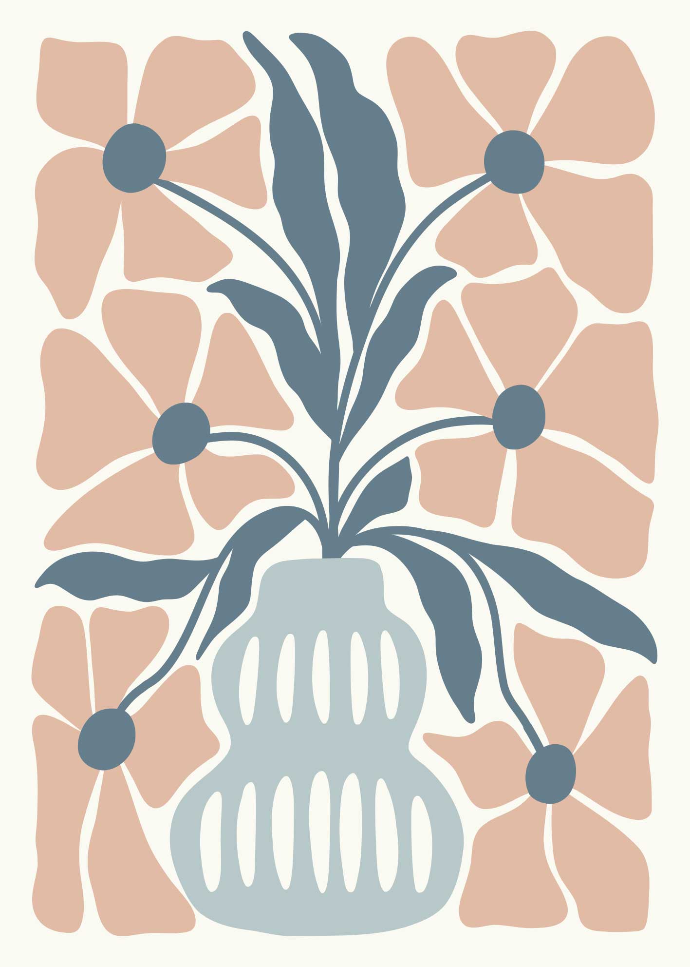 פוסטר - Blue blush vase