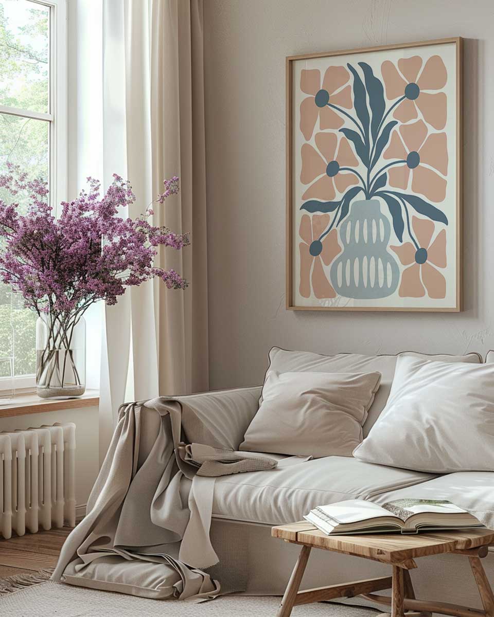 פוסטר - Blue blush vase