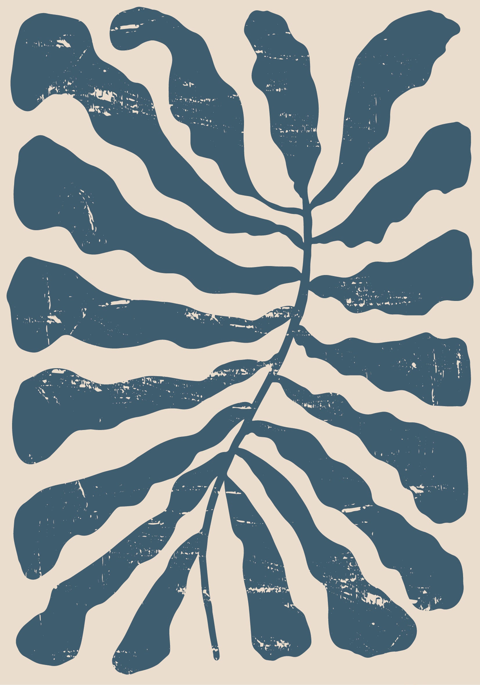 הדפס - Abstract blue leaf