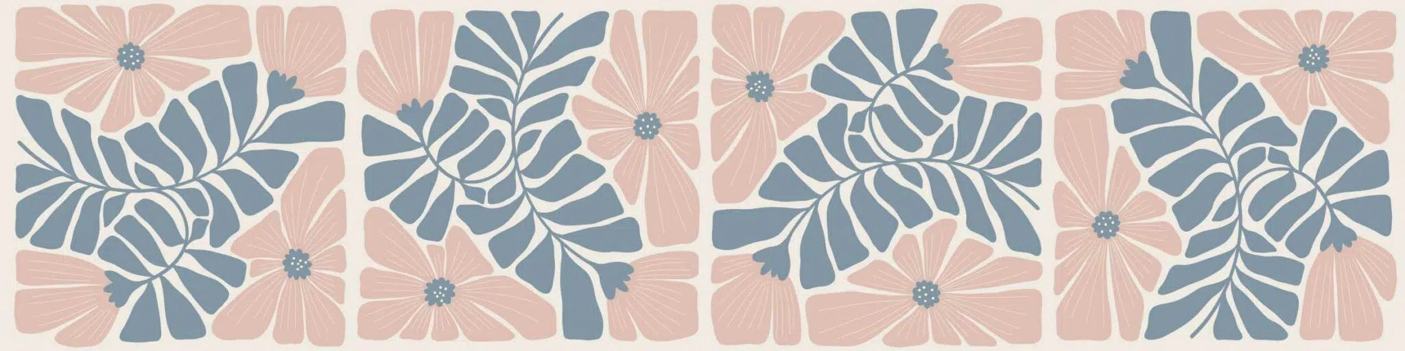 ראנר ויניל - דגם Blush Blue Floral