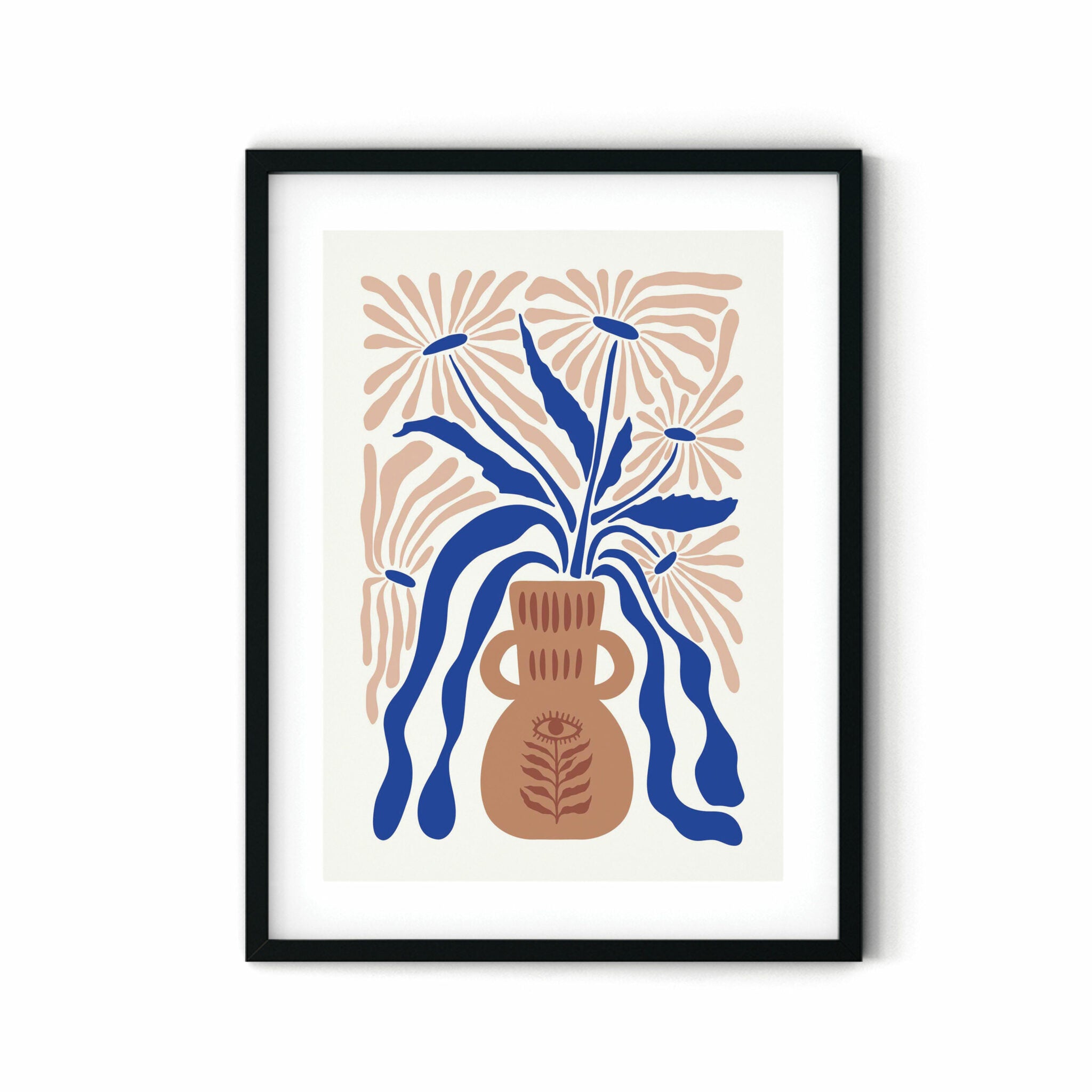 הדפס - Brown blue vase