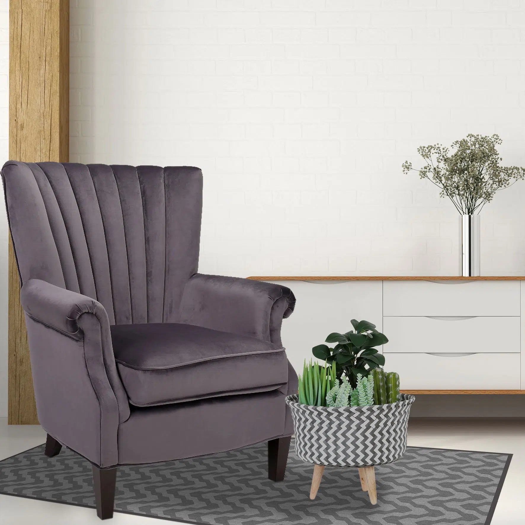 שטיח ויניל - דגם בוהו שיק אפור