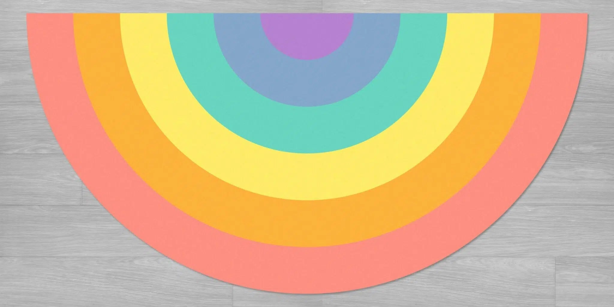 שטיח ויניל חצי עיגול - Colourful Rainbow
