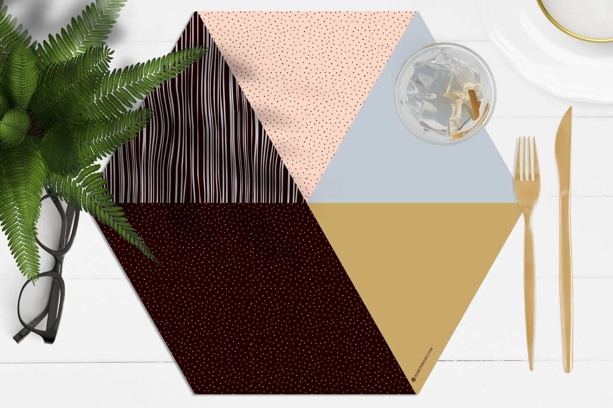 פלייסמט ויניל - משושה זהב