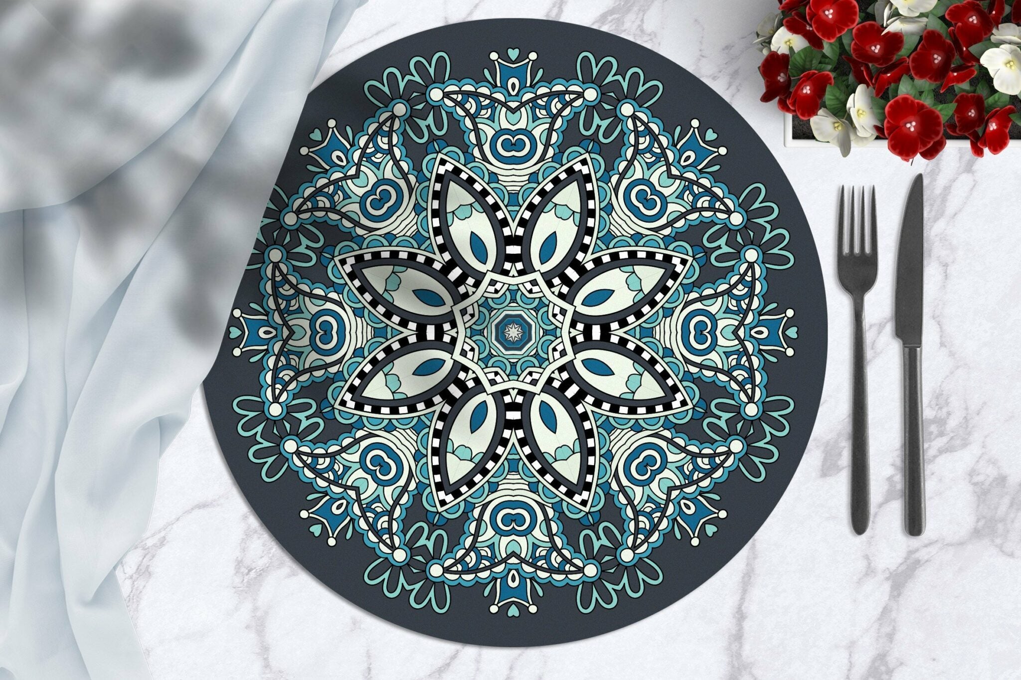 פלייסמט ויניל - עגול מנדלה 3