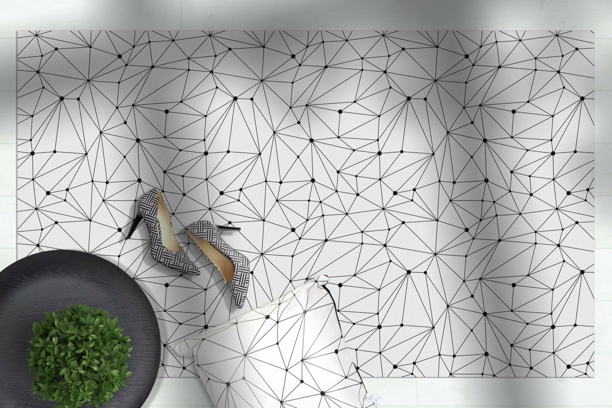 שטיח ויניל - דגם גיאומטרי משולשים