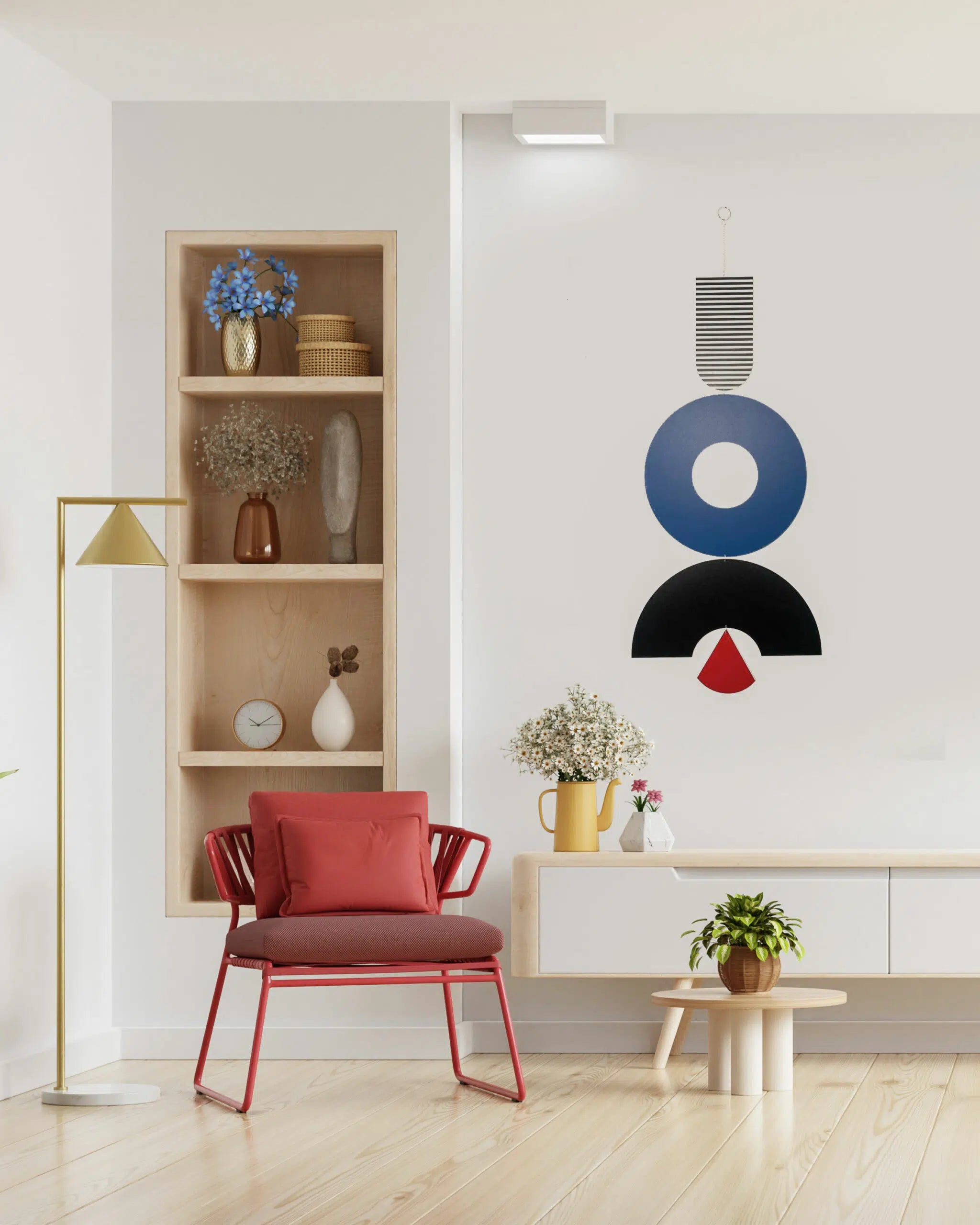 תכשיט קיר גיאומטרי כחול