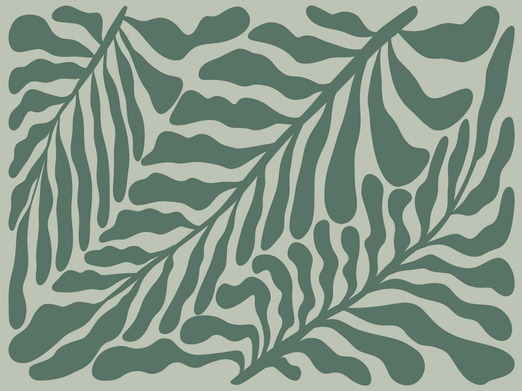 פלייסמט ויניל - דגם Green leaf