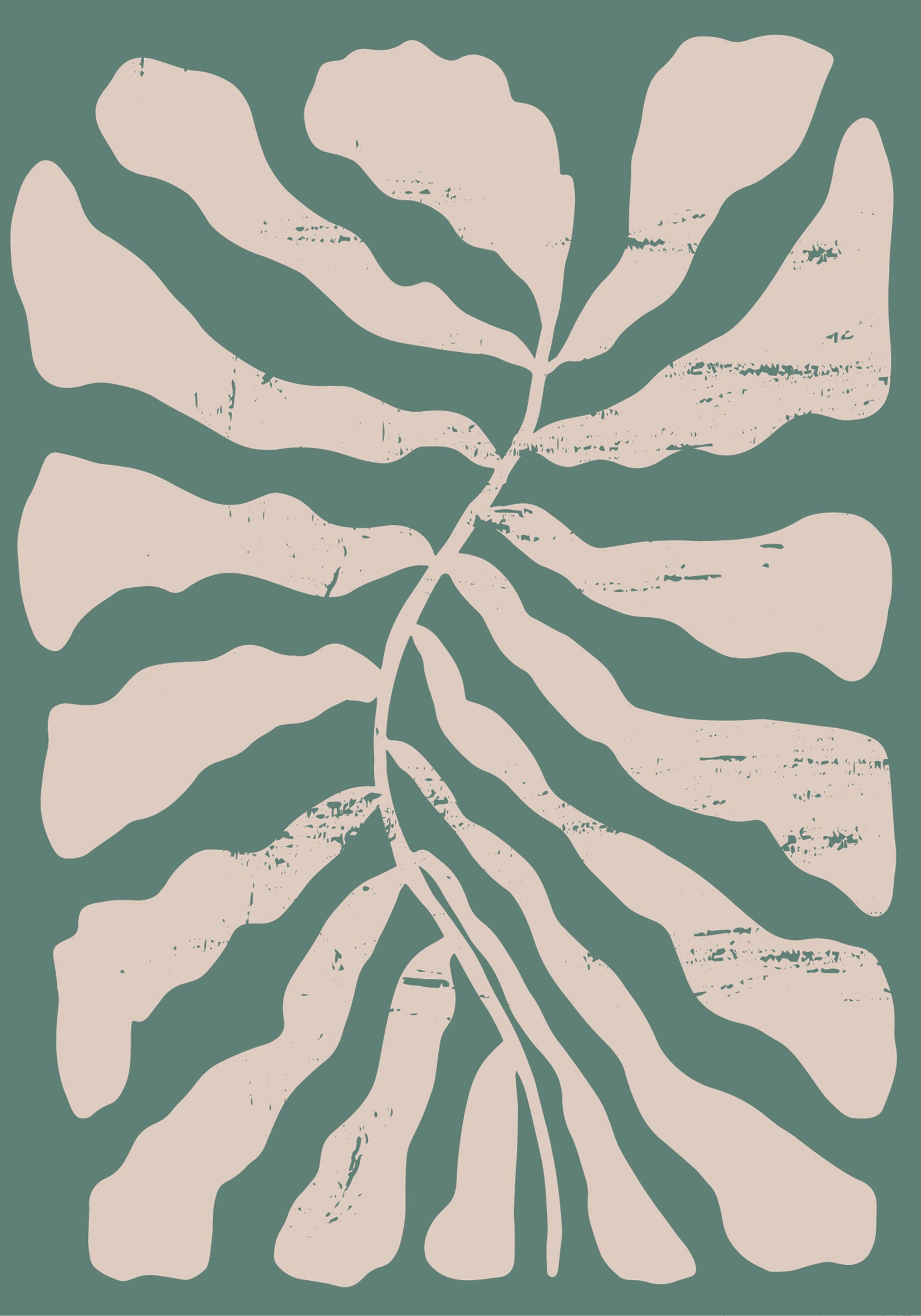 הדפס - Abstract green leaf