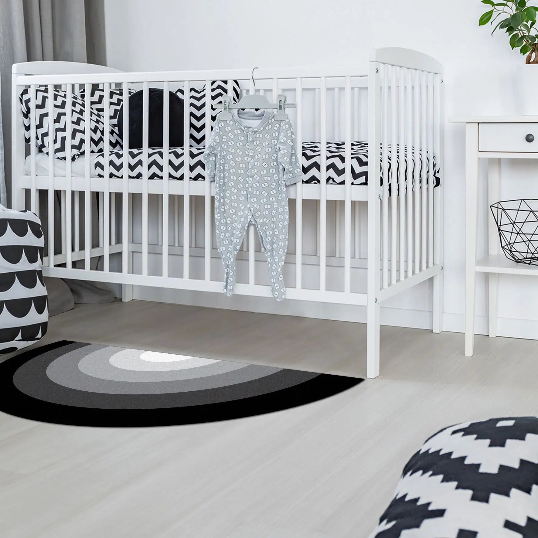 שטיח ויניל חצי עיגול - Gray Rainbow