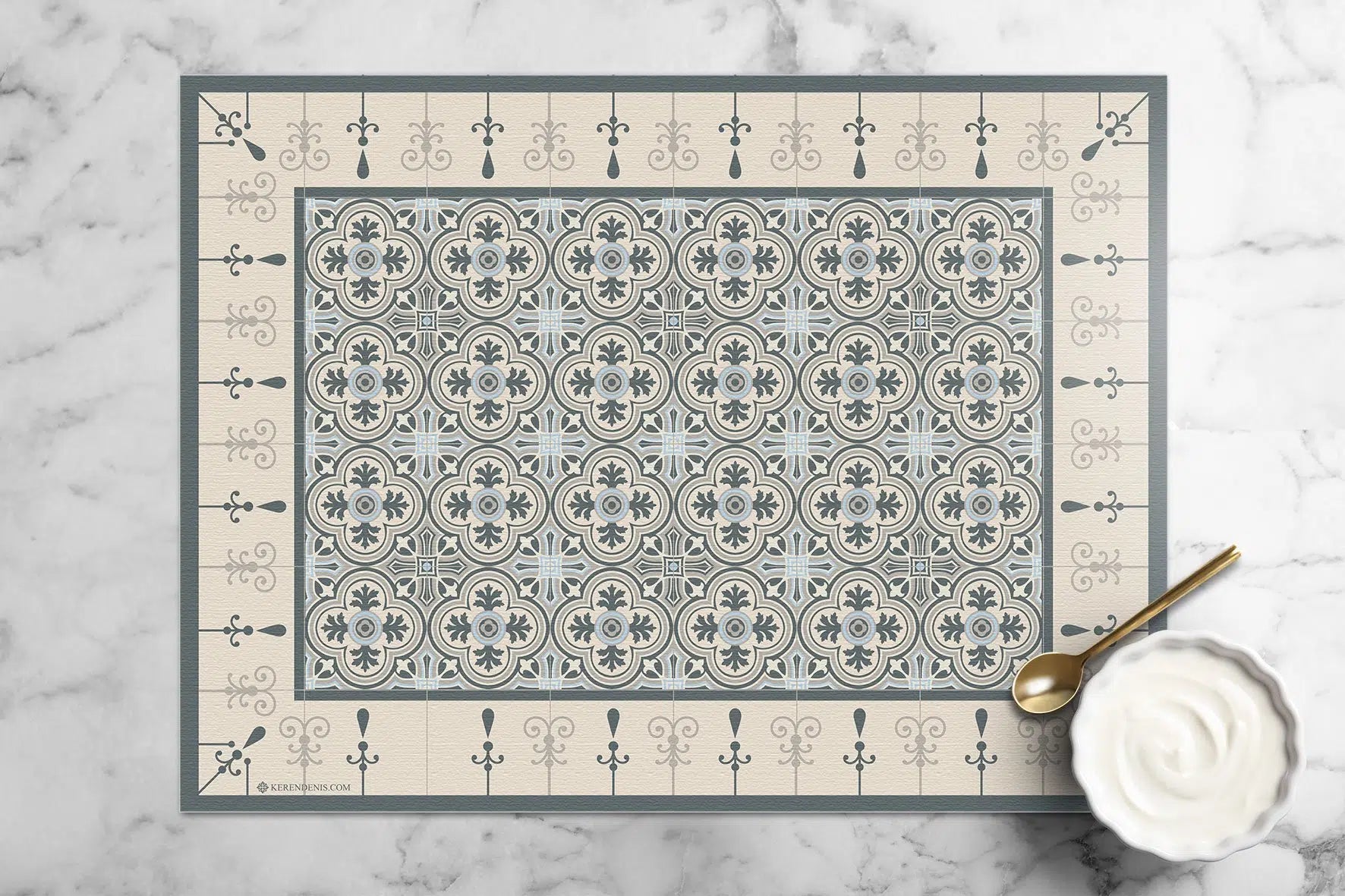 פלייסמט ויניל - דגם רומא אפור