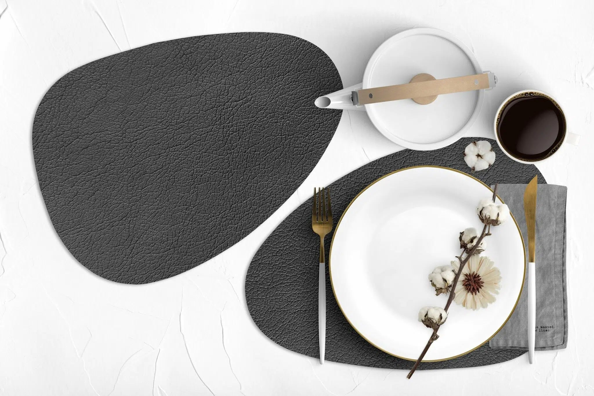 פלייסמט ויניל - צורני אפור