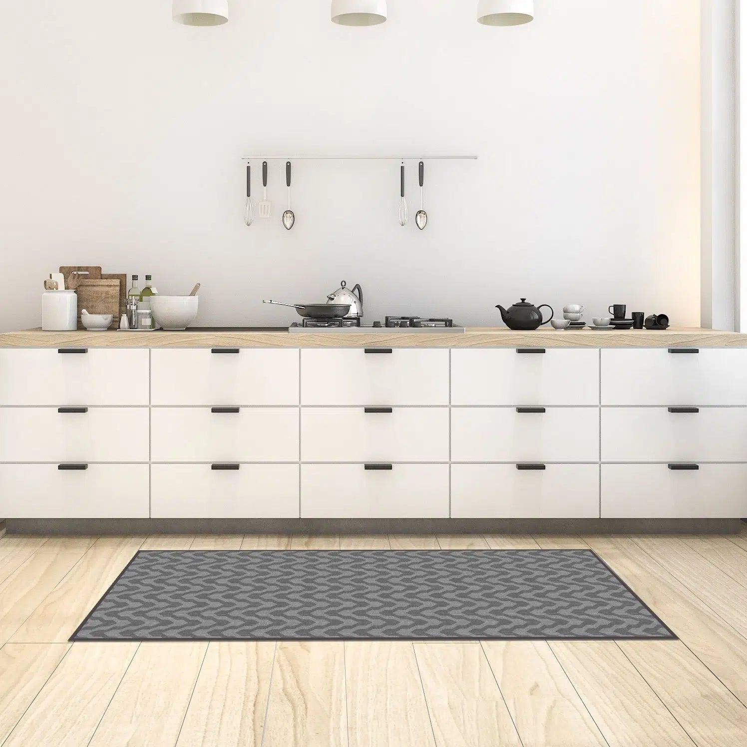 שטיח ויניל - דגם בוהו שיק אפור