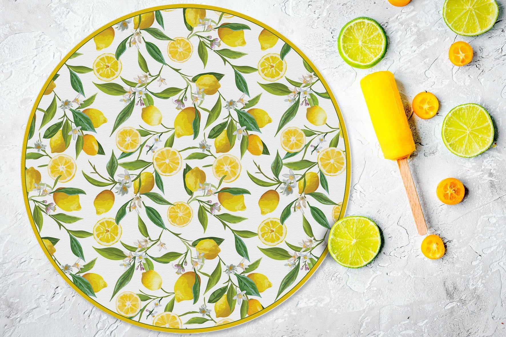 פלייסמט ויניל - עגול לימונים