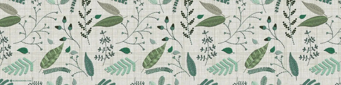 ראנר ויניל - דגם רקמת צמחים
