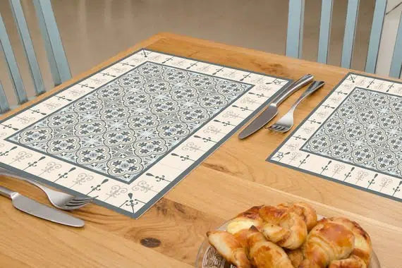 פלייסמט ויניל - דגם רומא אפור