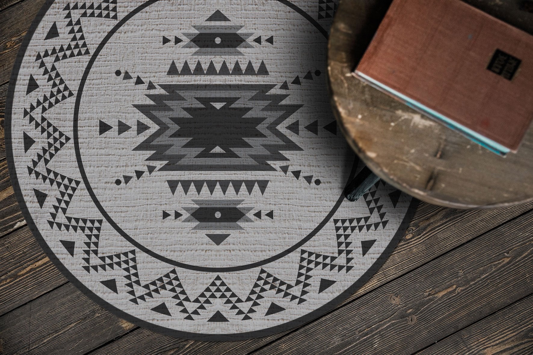 שטיח ויניל עגול - דגם Boho BW