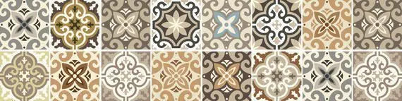 ראנר ויניל - דגם Tiles חום