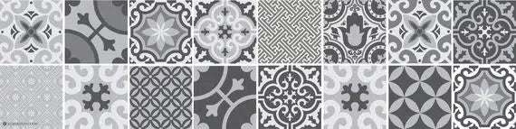 ראנר ויניל - דגם Tiles אפור