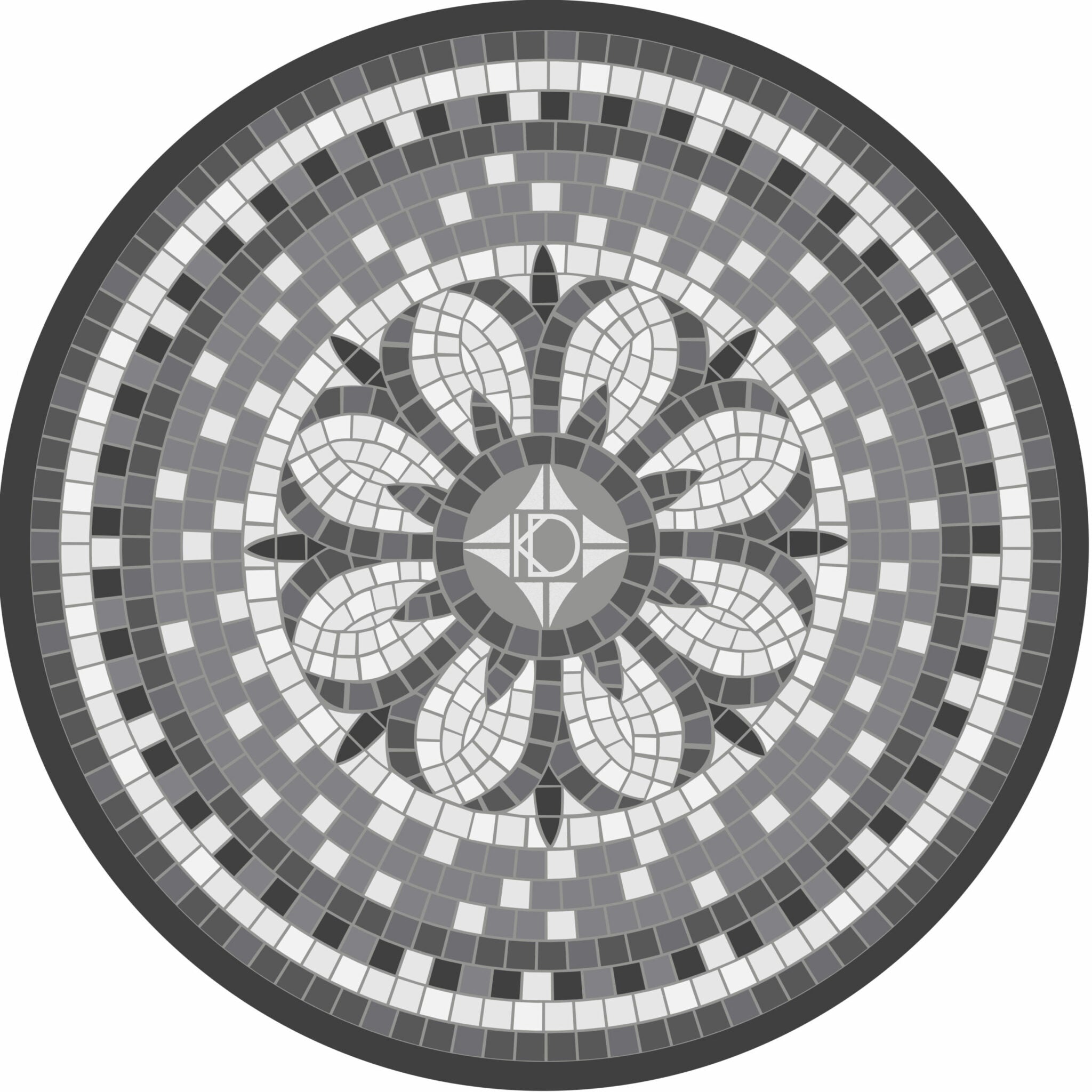 פלייסמט ויניל עגול - דגם Mosaic