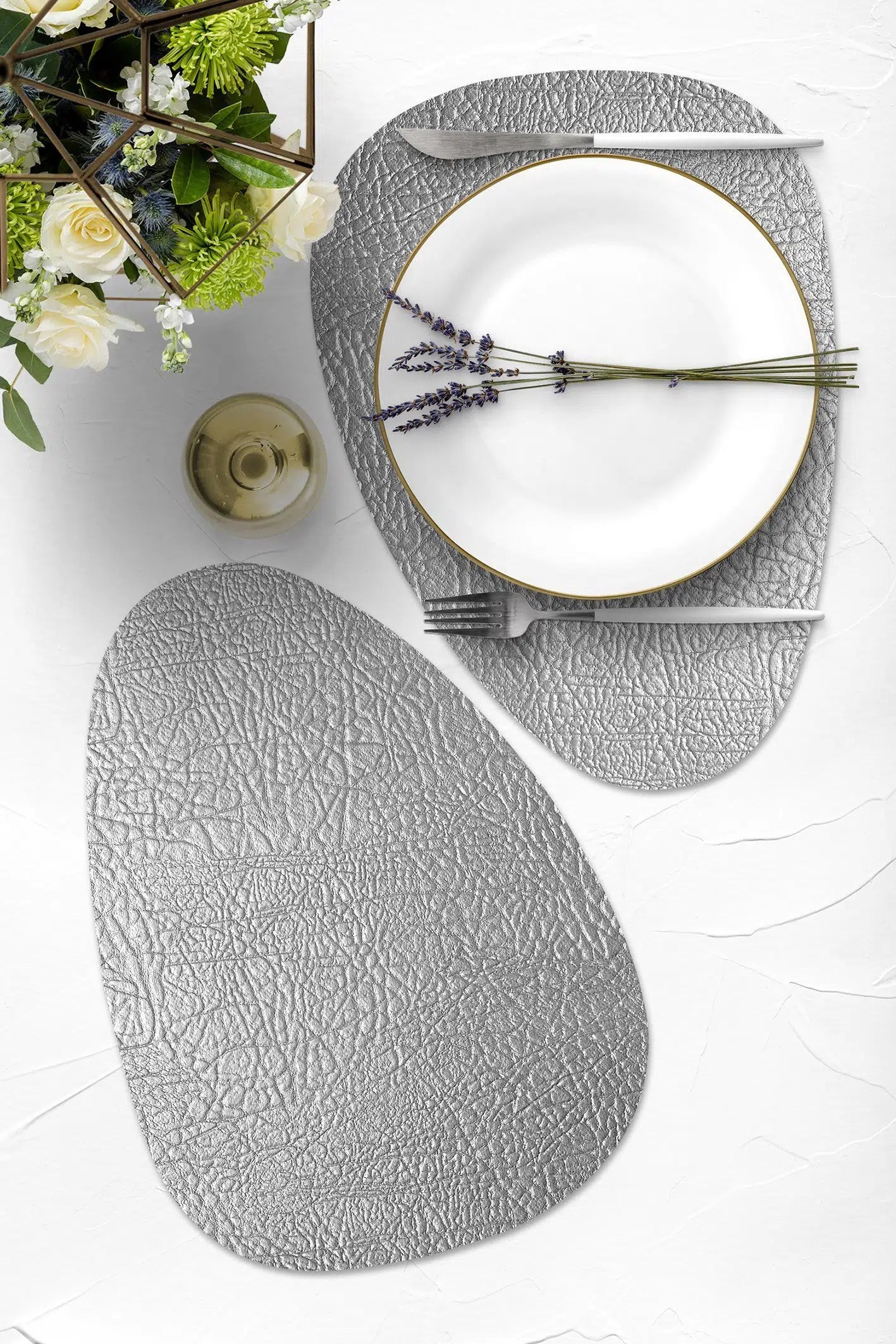 פלייסמט ויניל - צורני כסף