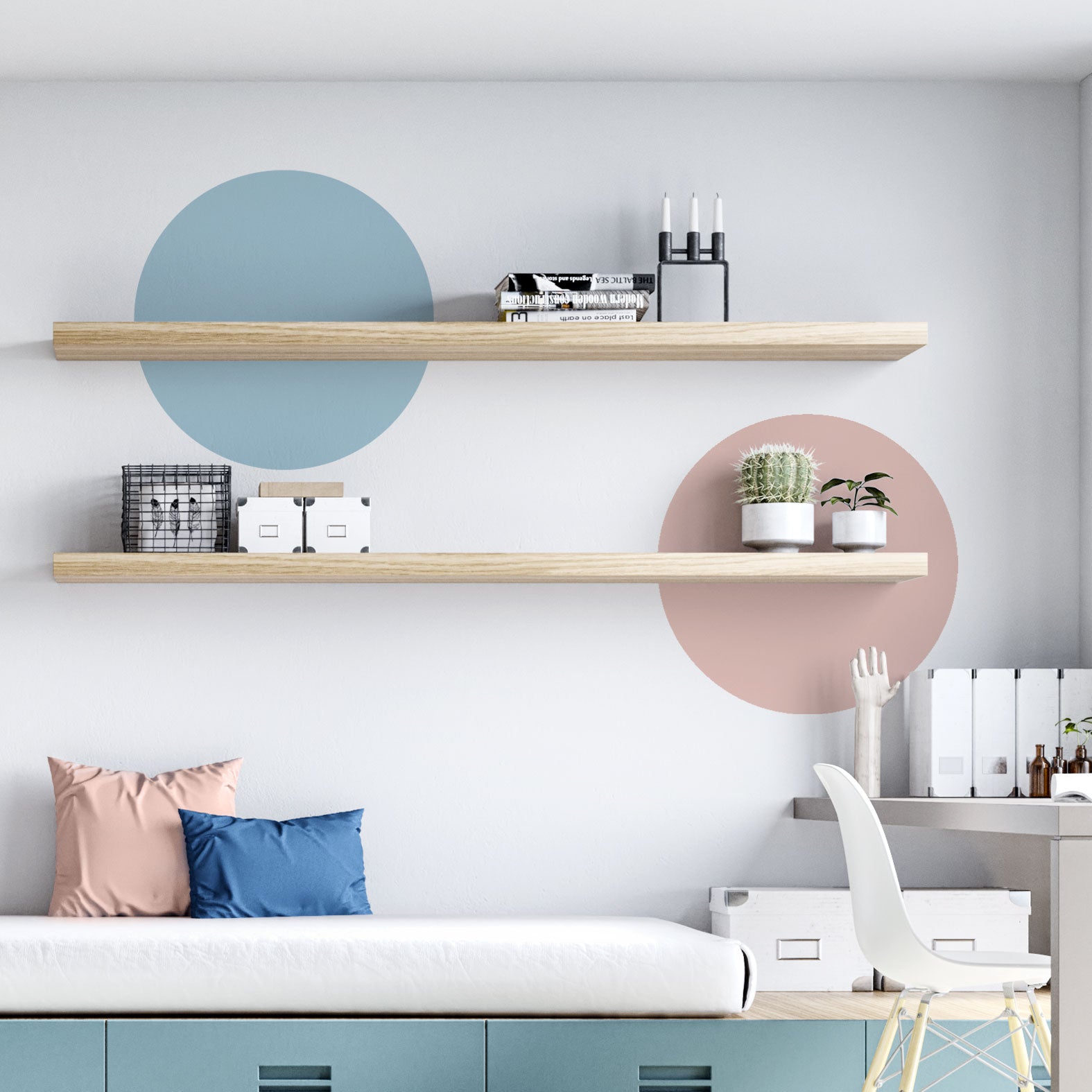 מדבקת טפט צורני בצבעים שונים - דגם עיגול